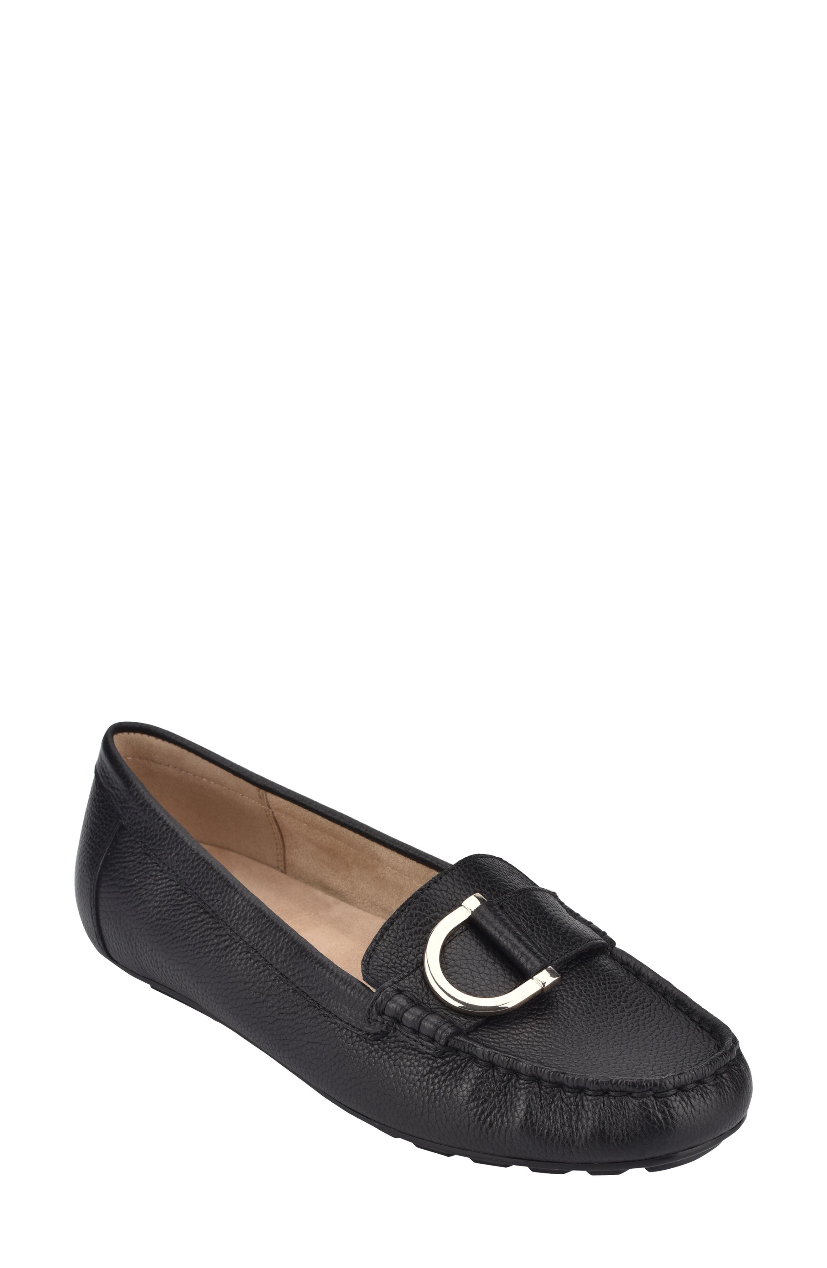 Mink Loafer, Main, color, BLACK LEATHER