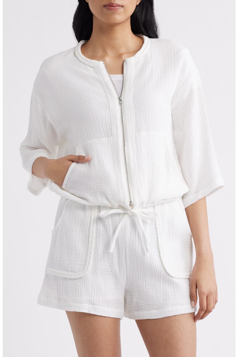 Zip Front Jacket, Alternate, color, WHITE
