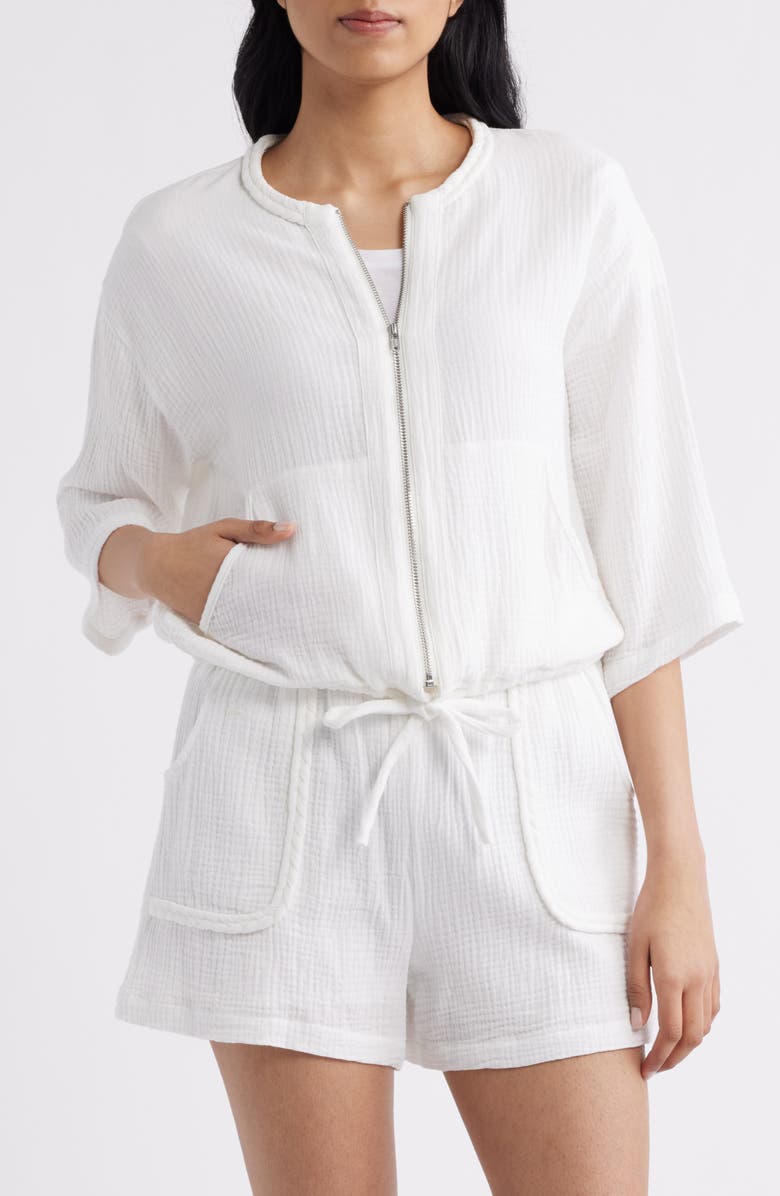 CITY BLUES Zip Front Jacket, Alternate, color, White