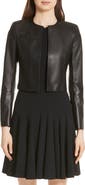Akris 'Hasso' Leather Crop Jacket