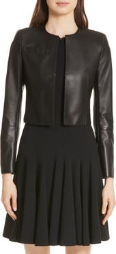 Akris 'Hasso' Leather Crop Jacket