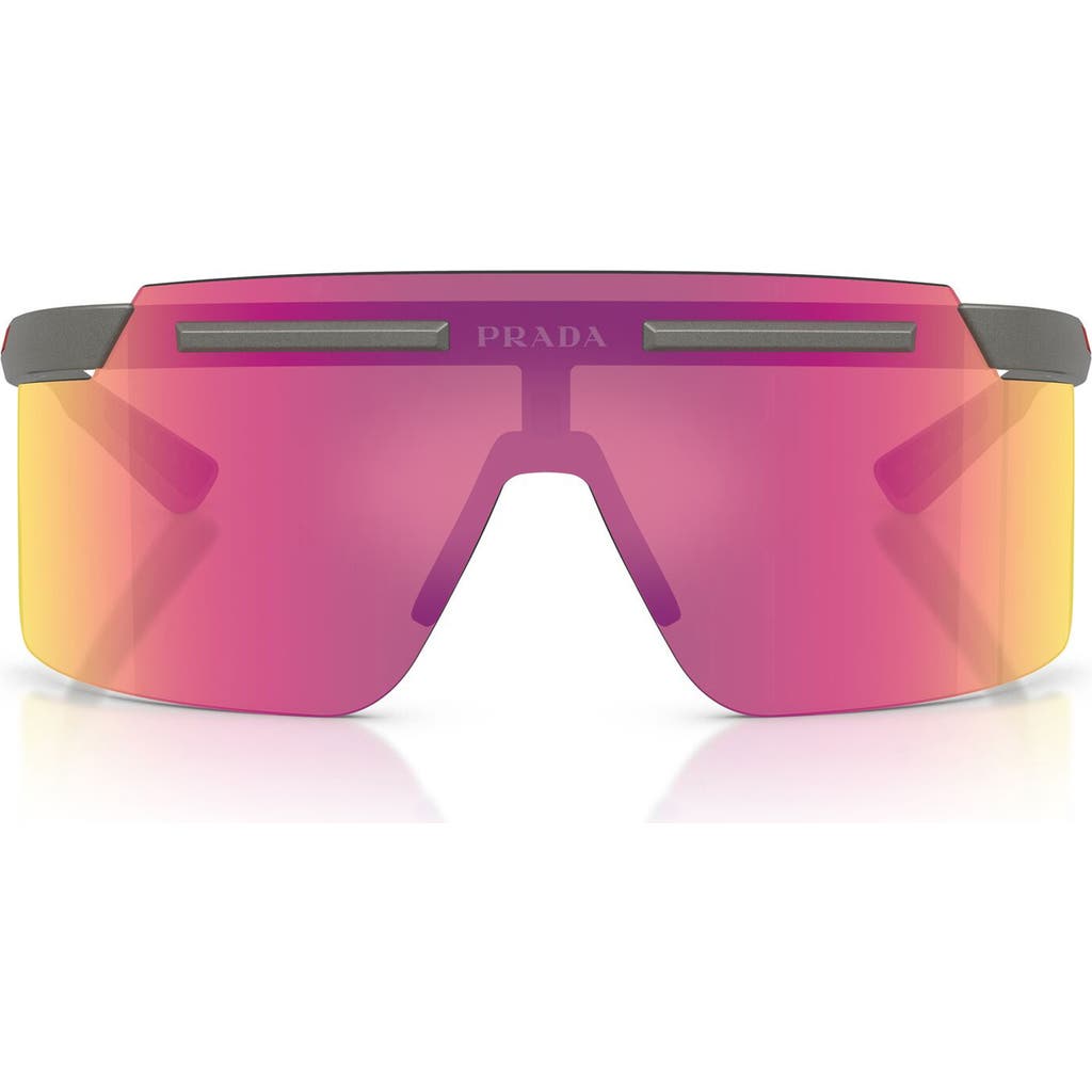 Prada Linea Rossa 140mm Polarized Shield Sunglasses In Pink