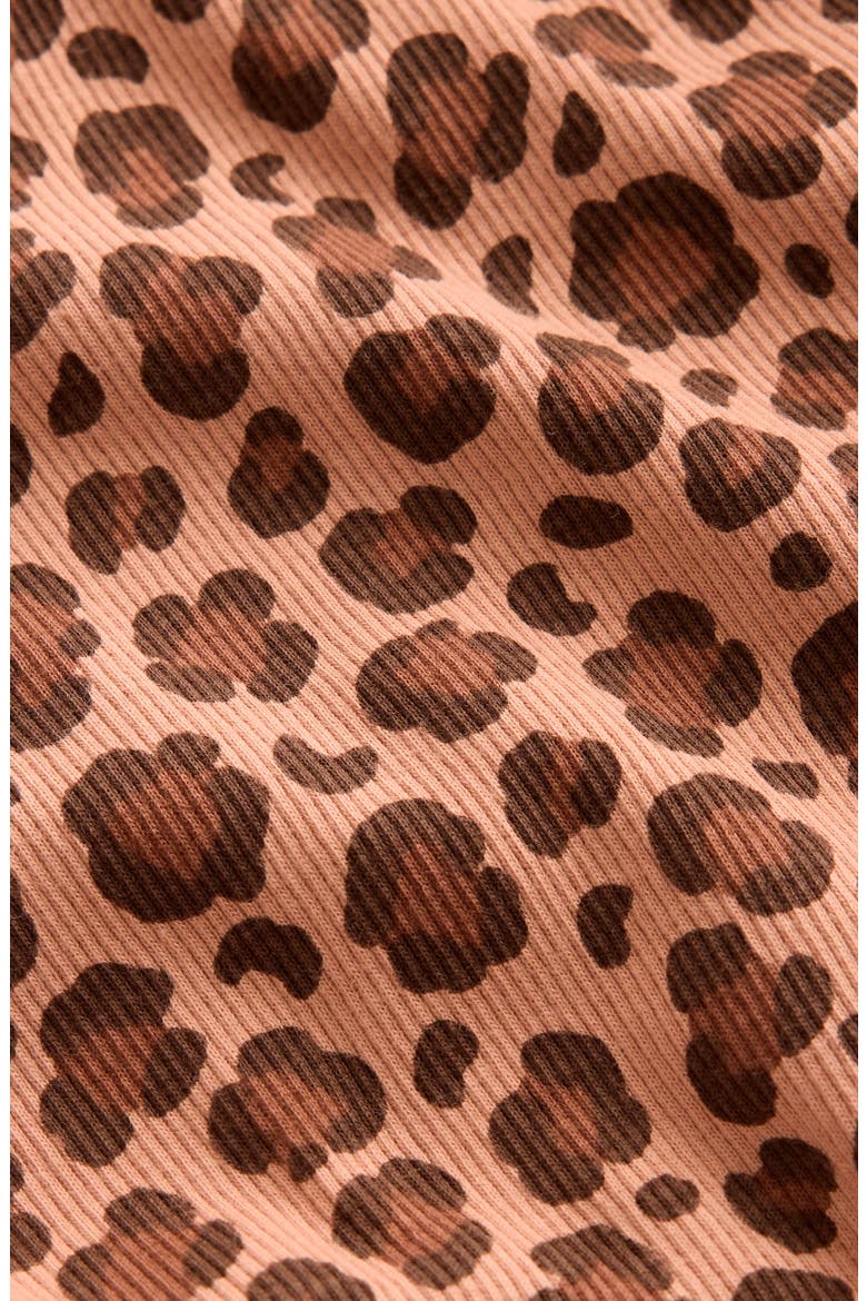 Kids' Ribbed Long Sleeve T-Shirt, Alternate, color, MILK CHOCOLATE BROWN LEOPARD