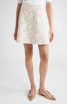 Sequin Bouclé A-Line Skirt