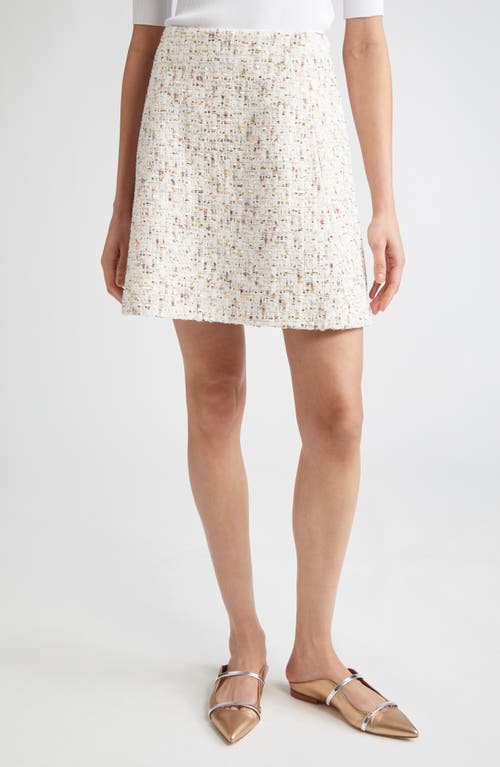 Giambattista Valli Sequin Bouclé A-line Skirt In Ivory/multi