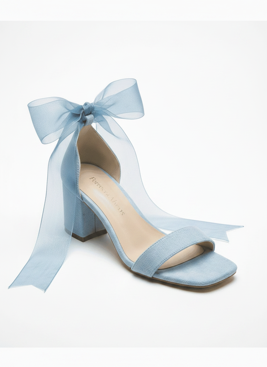 Forever & Always Shoes Rova Bow Block Heel Sandal, Main, color, Blue