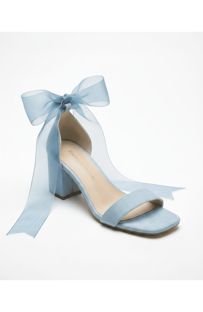 Forever & Always Shoes Rova Bow Block Heel Sandal, Main, color, Blue