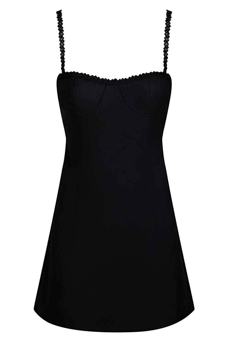 Siete Sweetheart Neck Minidress, Alternate, color, LICORICE