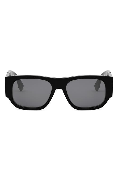 Fendi Diagonal 54mm Rectangular Sunglasses In Black