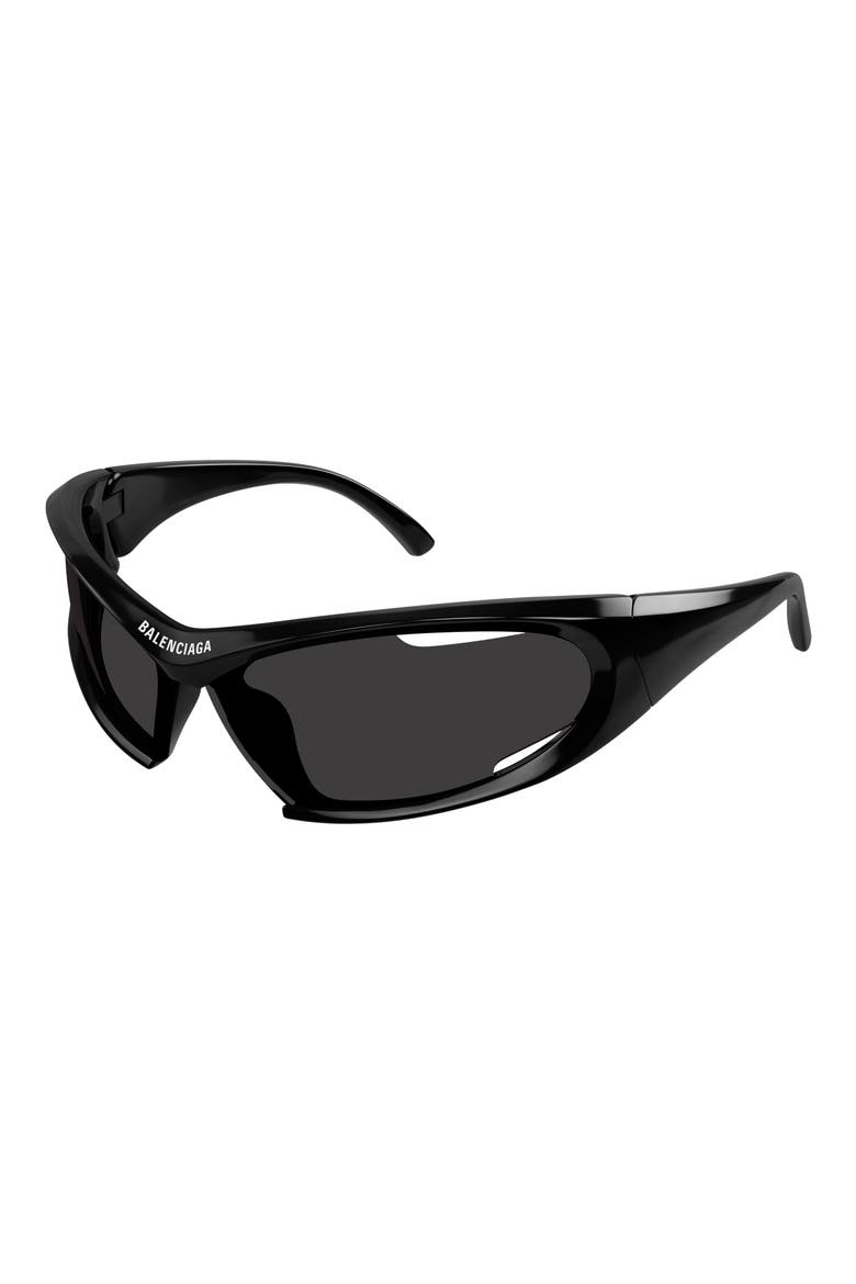 78mm Oversize Geometric Sunglasses, Alternate, color, BLACK