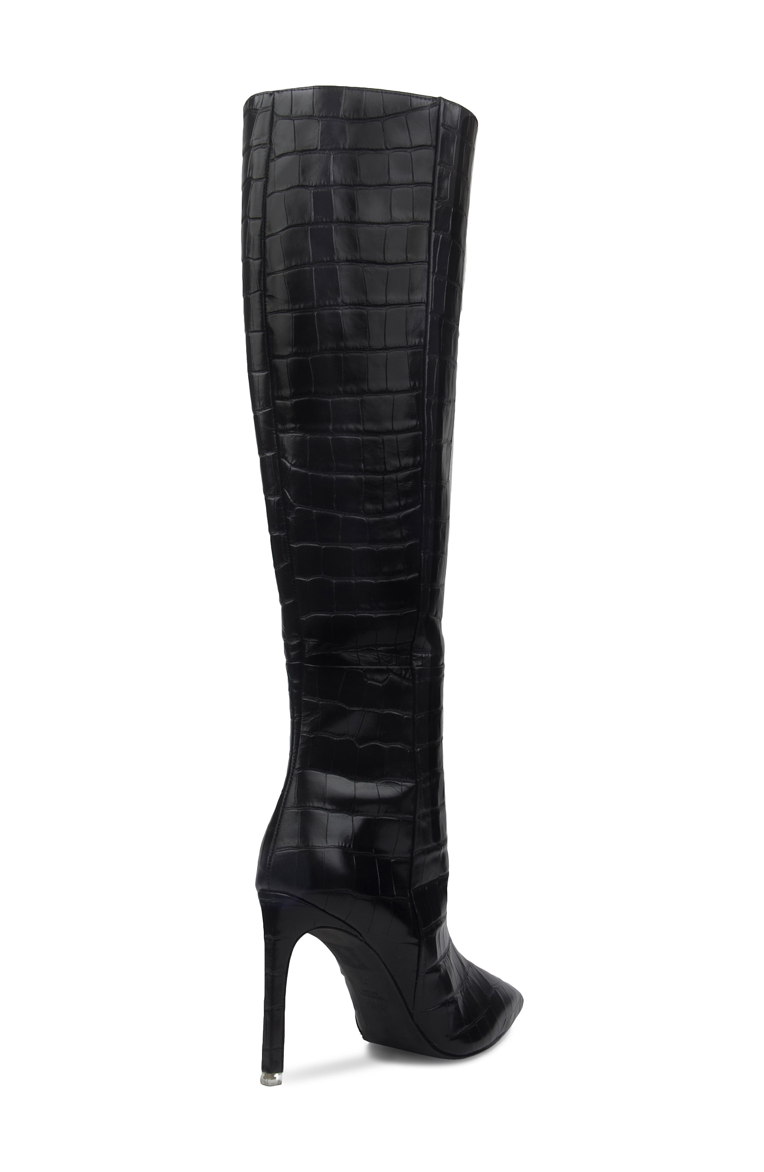 BLACK SUEDE STUDIO Taylor Croc Embossed Pointed Toe Boot, Alternate, color, 