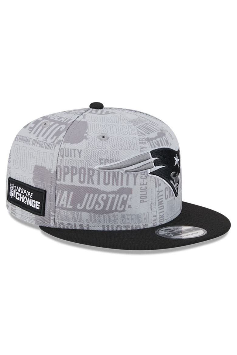 Men's New Era  Gray/Black New England Patriots 2023 Inspire Change 9FIFTY Snapback Hat, Main, color, Gray