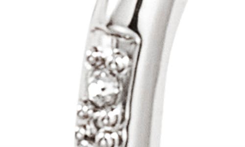 Open Edit Pavé Elongated Hoop Earrings In Silver