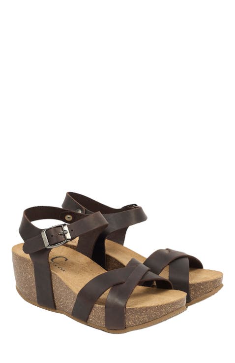 Crossover Wedge Sandal