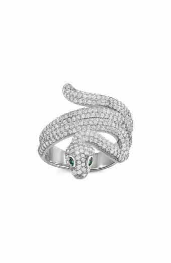 FZN Sterling Silver Cubic Zirconia Snake Ring