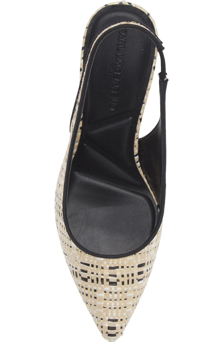 KARL LAGERFELD PARIS Rosalyn Pointed Toe Slingback Pump, Alternate, color, Natural/ Black