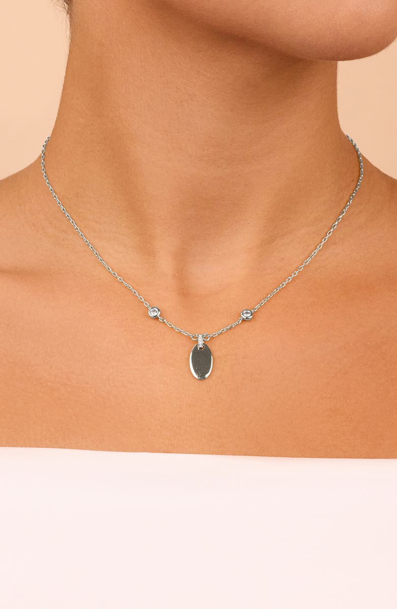 Sterling Forever Leota Pendant Necklace, Alternate, color, Silver