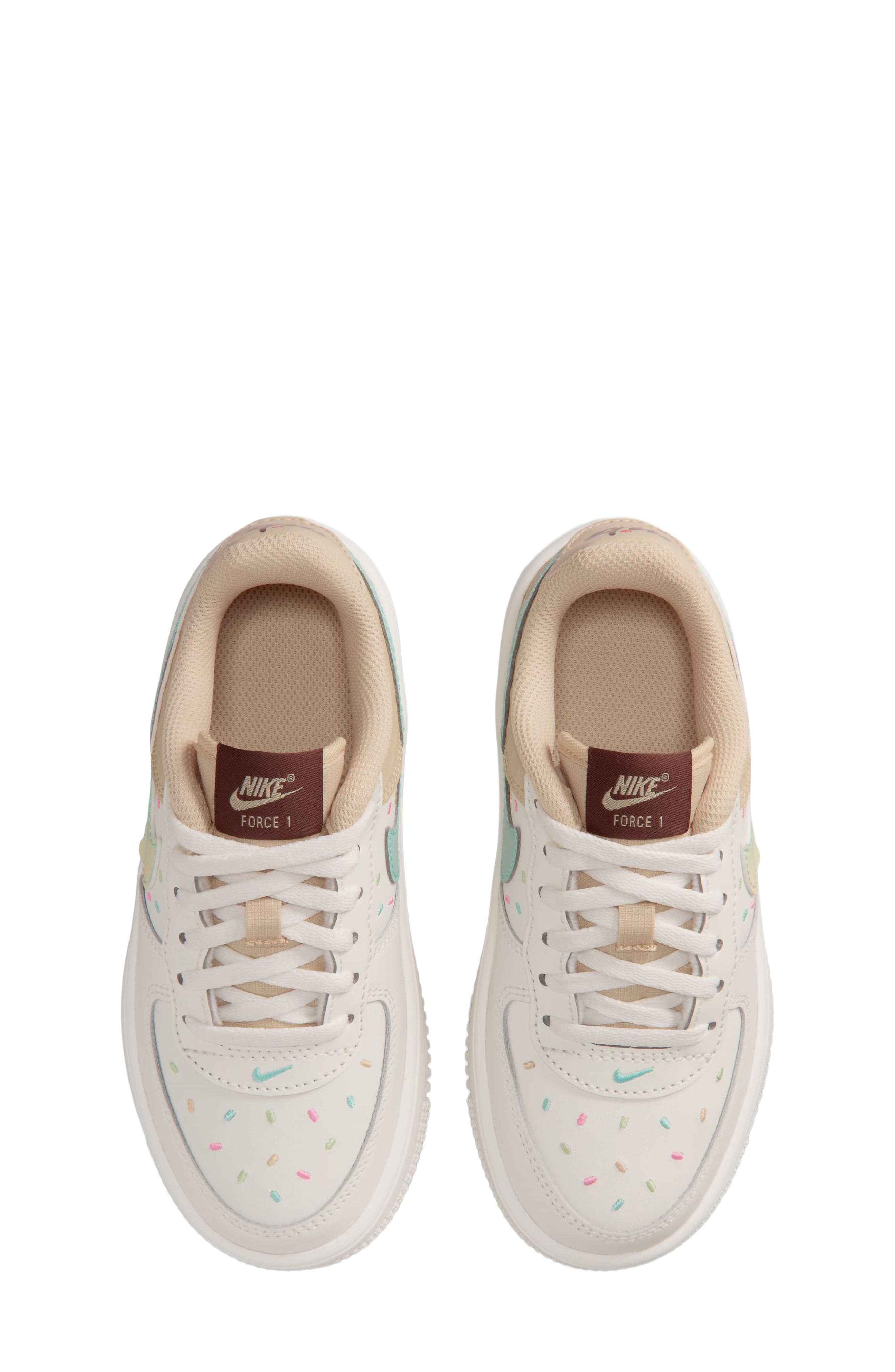 Kids' Air Force 1 Low Sneaker, Alternate, color, SAIL/ SESAME/ TURQUOISE