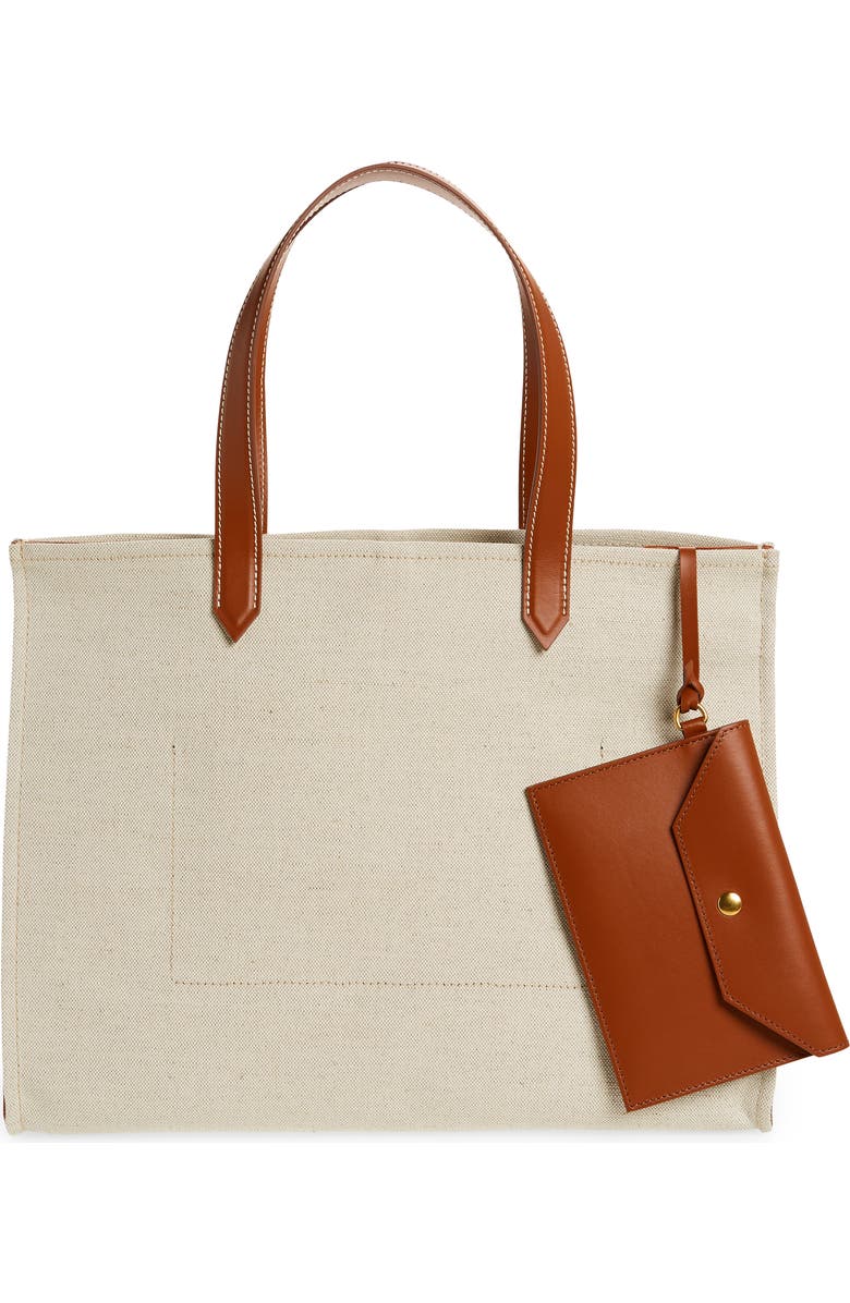 Balmain Medium B-Army Monogram Shopper Tote, Alternate, color, Gem Natural/ Brown