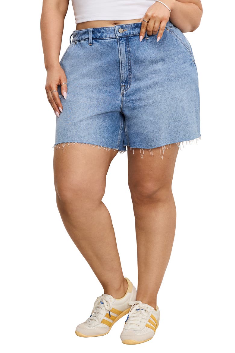 Cutoff Carpenter Denim Shorts, Main, color, INDIGO