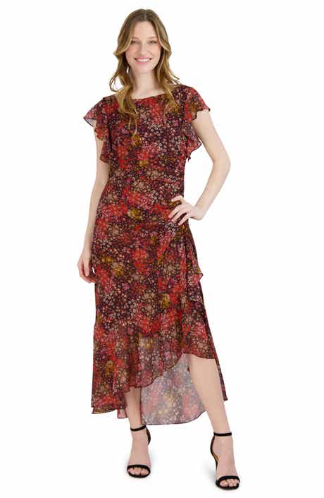 Flutter Sleeve Ruched Dress