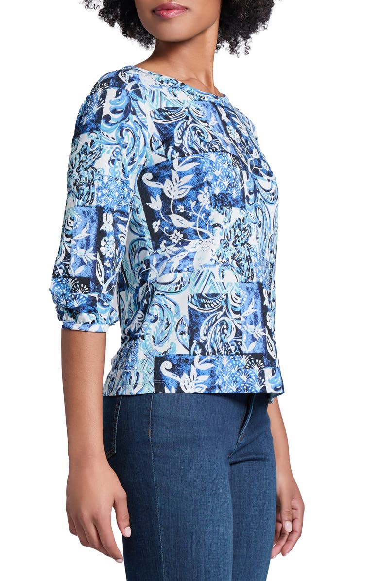 Jones New York Puff Cuff Quarter Sleeve Top, Alternate, color, 