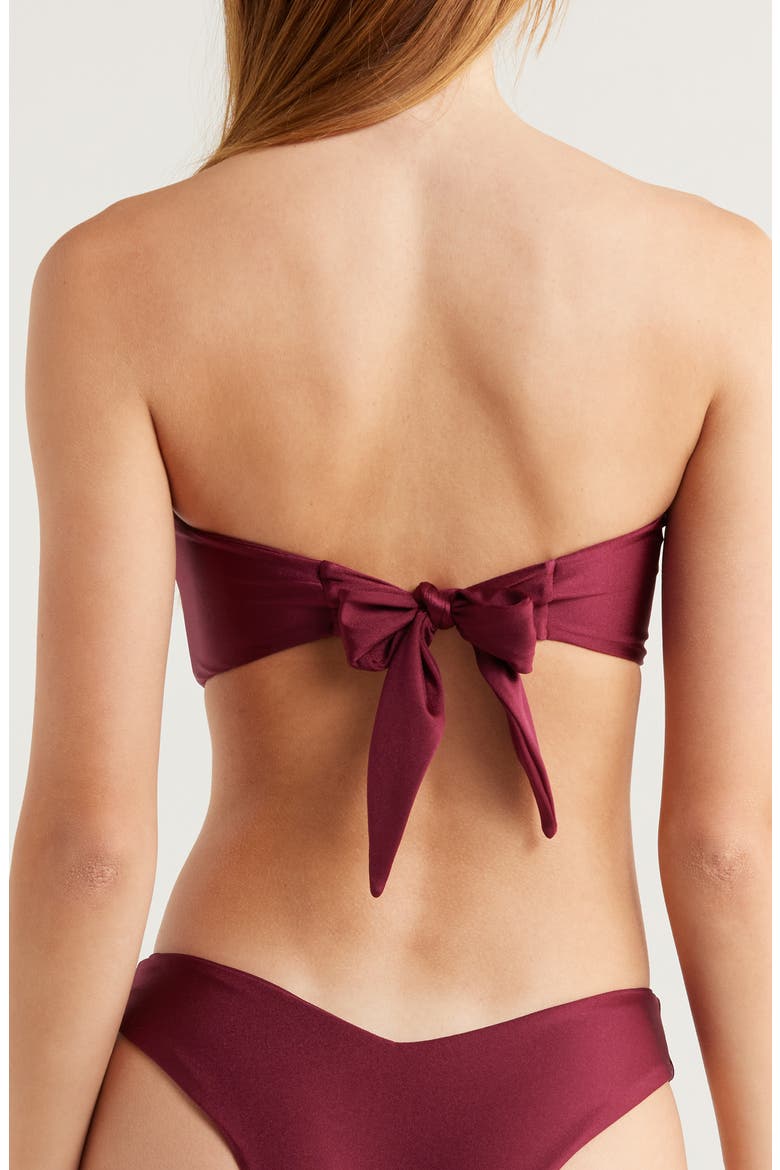 Strapless O-Ring Bikini Top, Alternate, color, SANGRIA