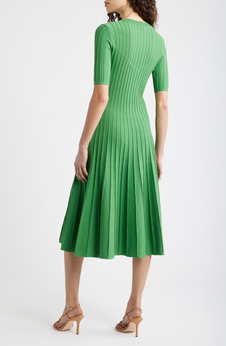 Elie Tahari The Wanda Fit & Flare Sweater Dress, Alternate, color, Meadow