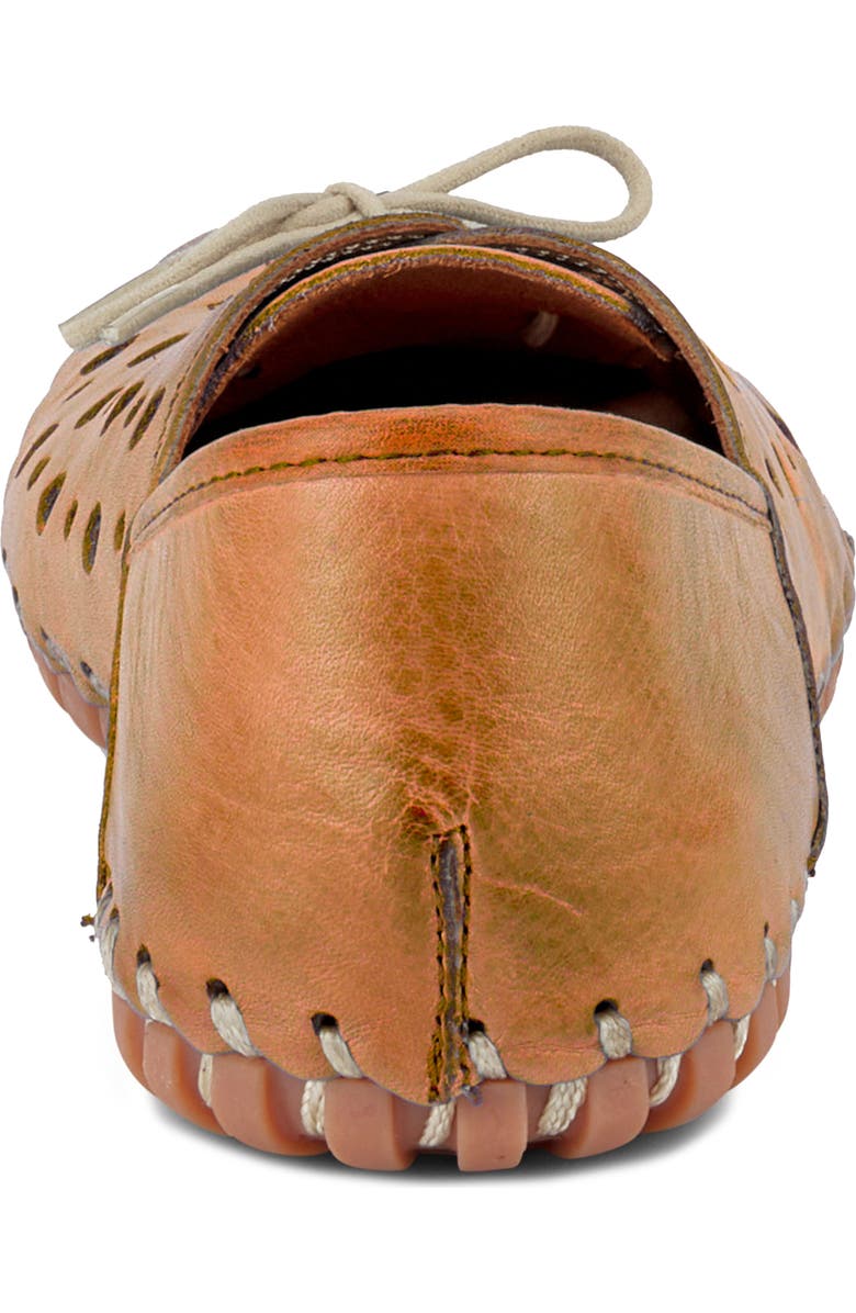 Spring Step Moonwalk Perforated Leather Shoe, Alternate, color, Camel