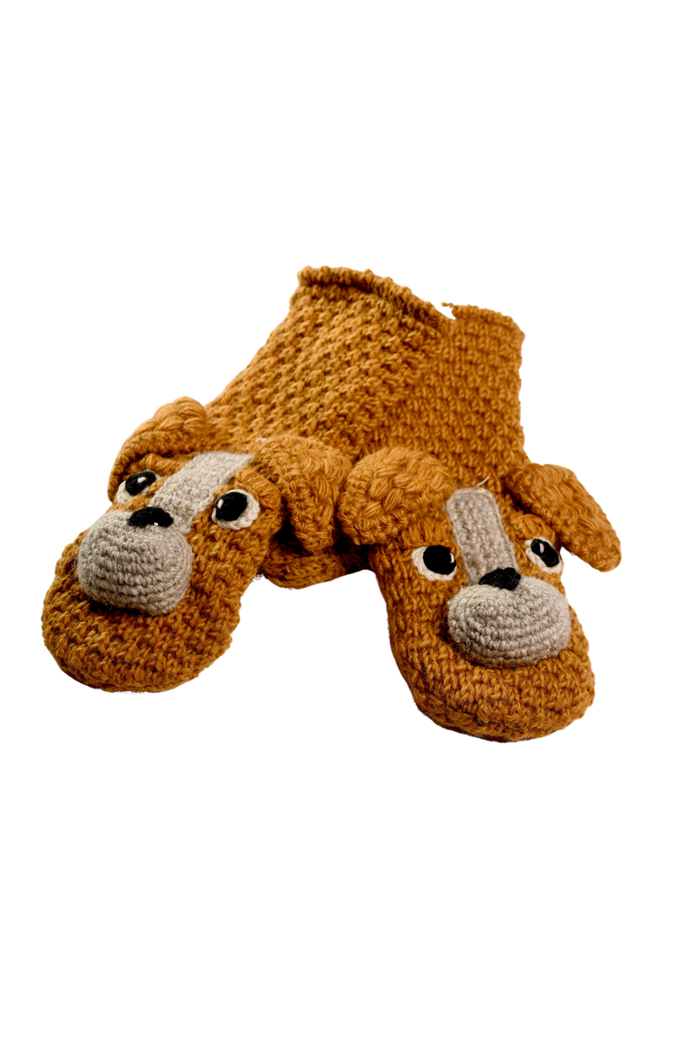 Crochet Lucy Puppy Mittens, Main, color, White combo