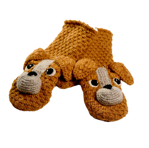 Nirvana Designs Crochet Lucy Puppy Mittens In White Combo