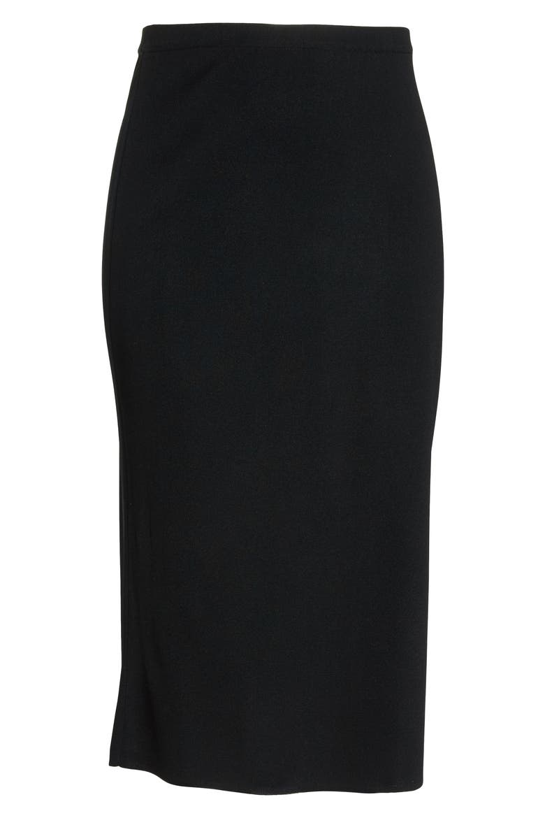 Knit Midi Skirt, Alternate, color, BLACK