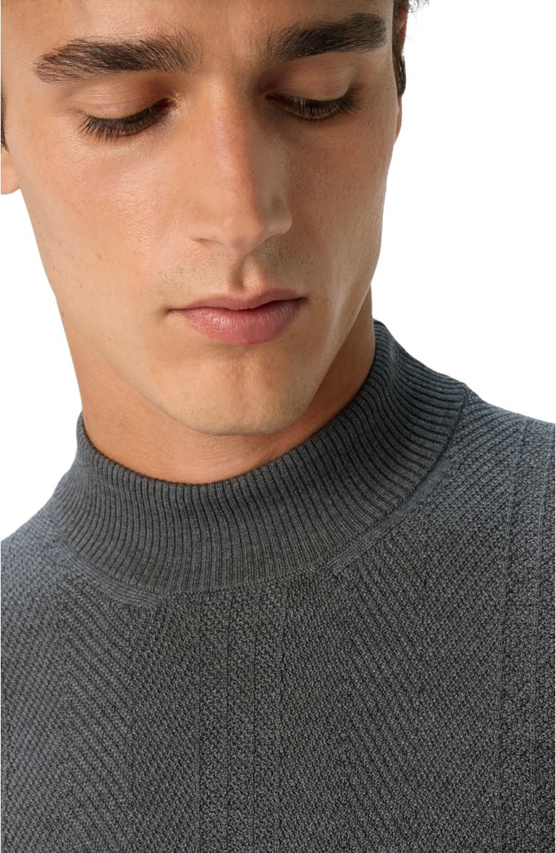 Missoni High-neck Sweater With Tone-on-tone Chevron Pattern, Alternate, color, Grey