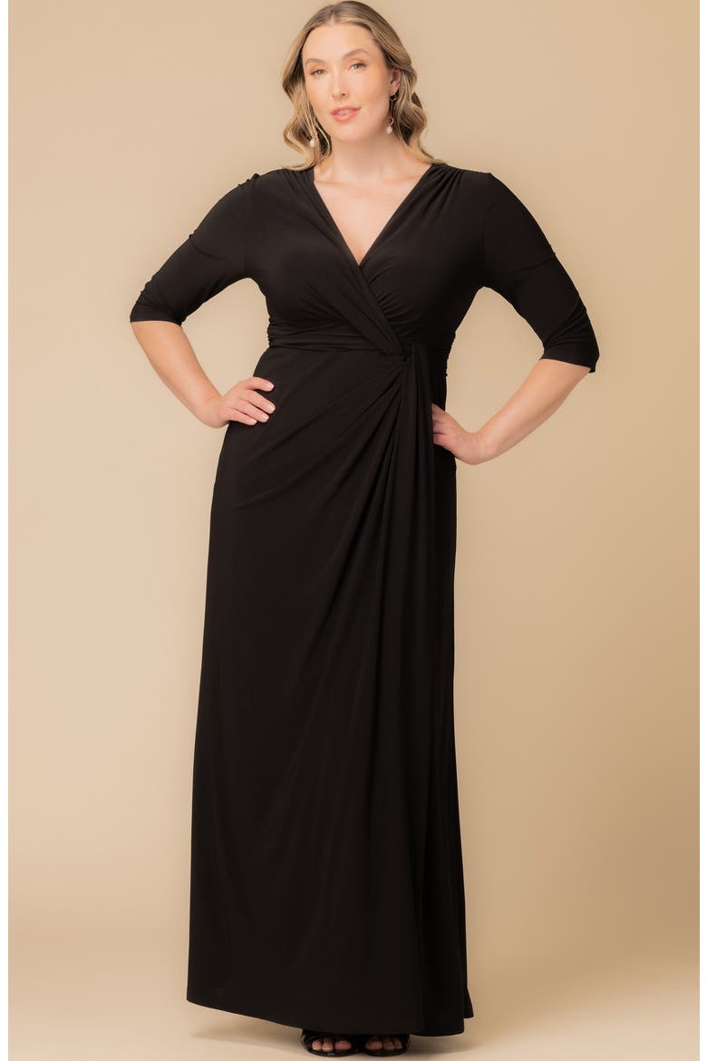 Evening Romance Stretch Jersey Gown, Alternate, color, BLACK NOIR