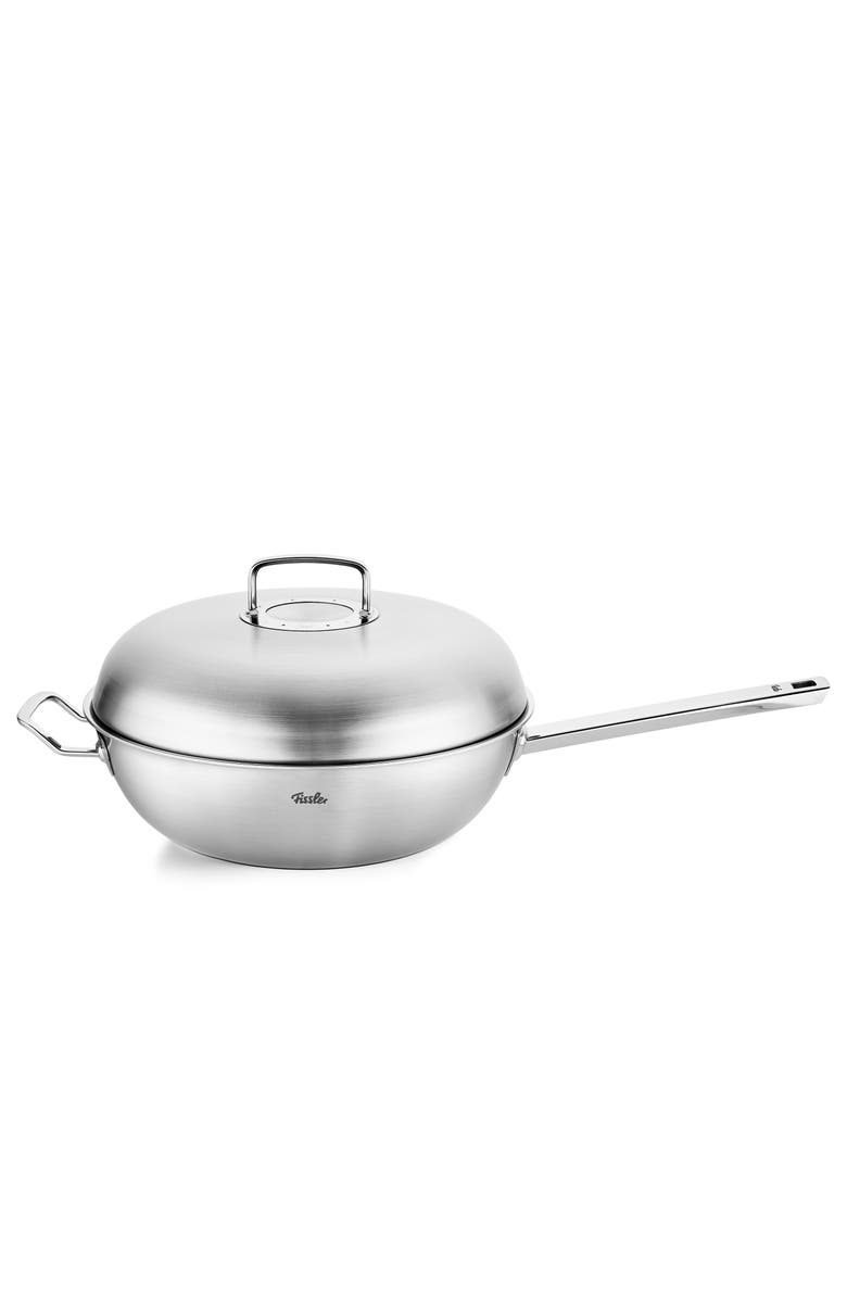 Fissler Original-Profi Collection Stainless Steel Multi Ply Wok with High Dome Metal Lid, Main, color, Stainless Steel