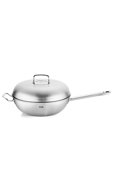 Original-Profi Collection Stainless Steel Multi Ply Wok with High Dome Metal Lid