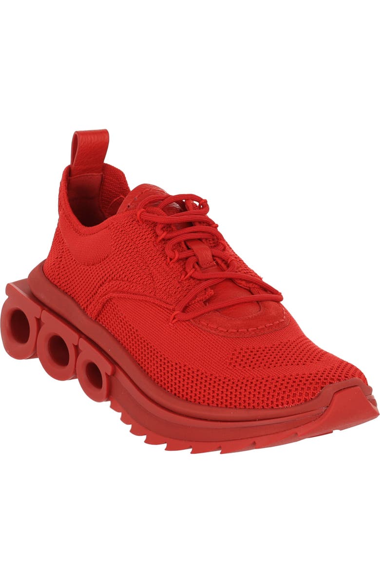 FERRAGAMO Nima Knit Sneaker, Main, color, Red