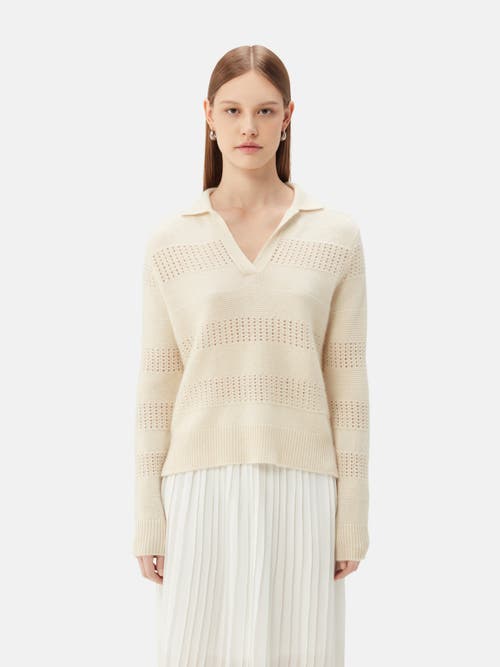 GOBI MONGOLIAN CASHMERE GOBI MONGOLIAN CASHMERE ORGANIC COLOR MIXED PATTERN CASHMERE POLO
