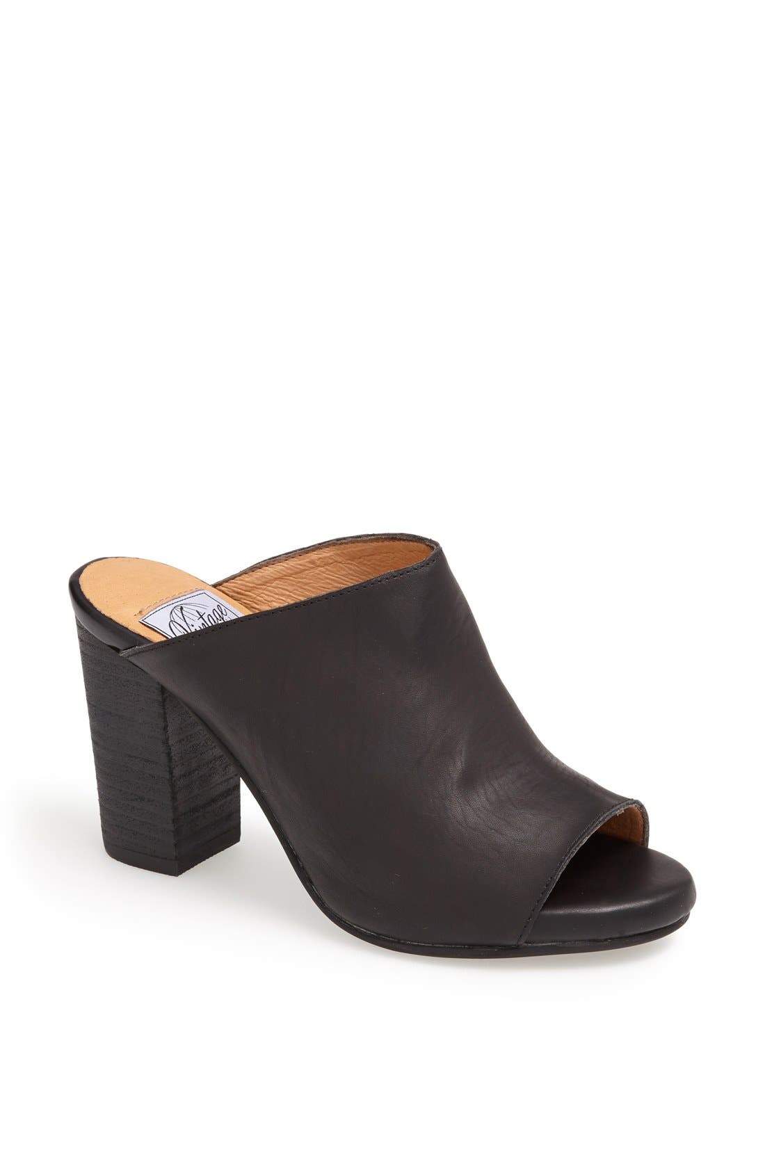 'Druid' Open Toe Mule, Main, color, BLACK CALF