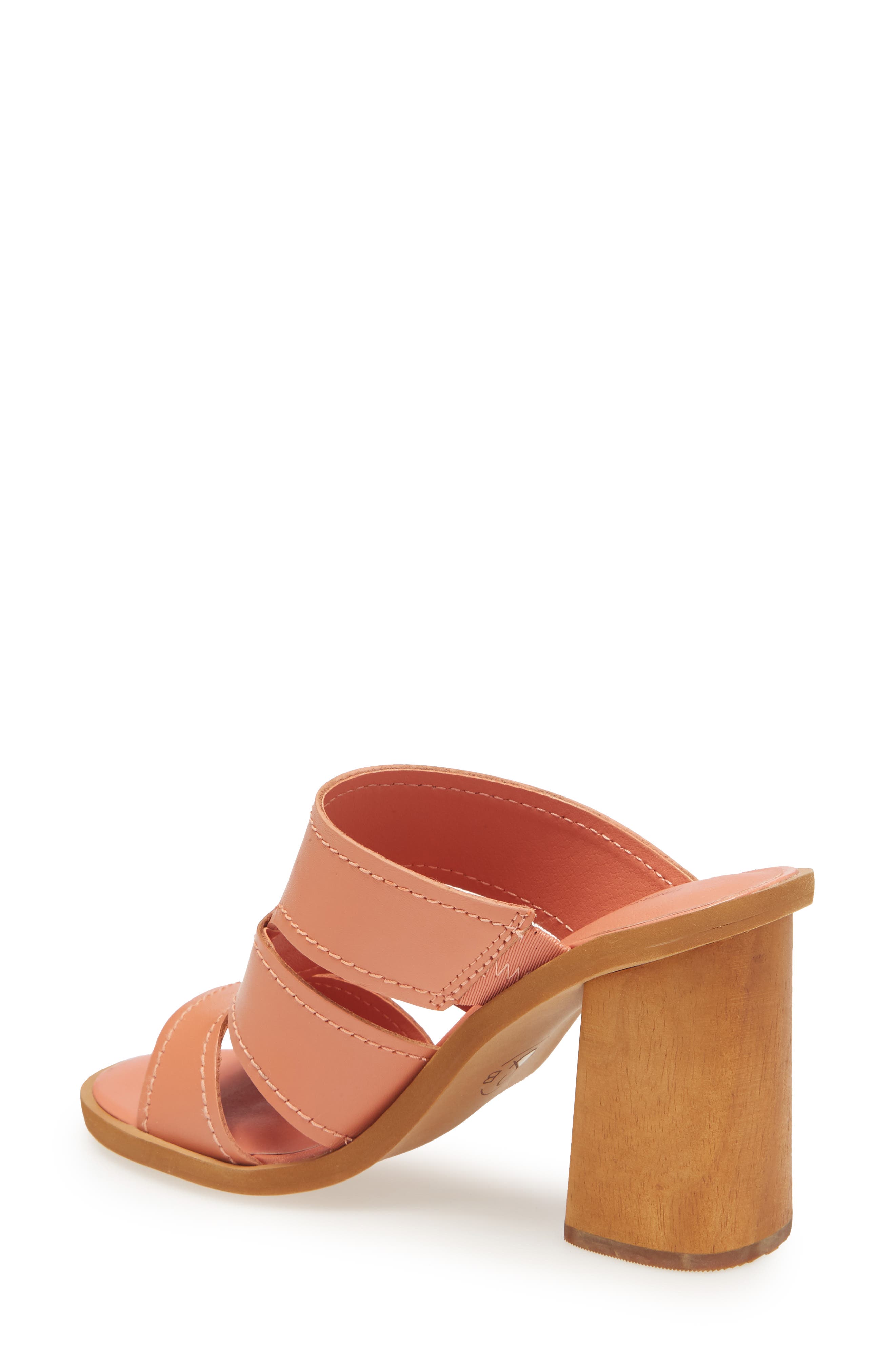 Allie Block Heel Sandal, Alternate, color, CORAL LEATHER