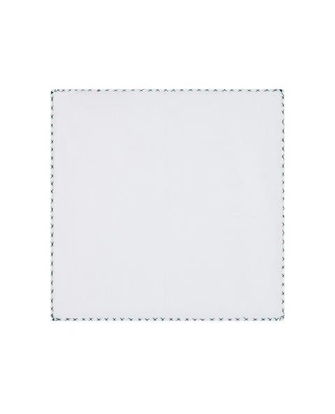 Carlton Linen Cross Stitch Border Pocket Square