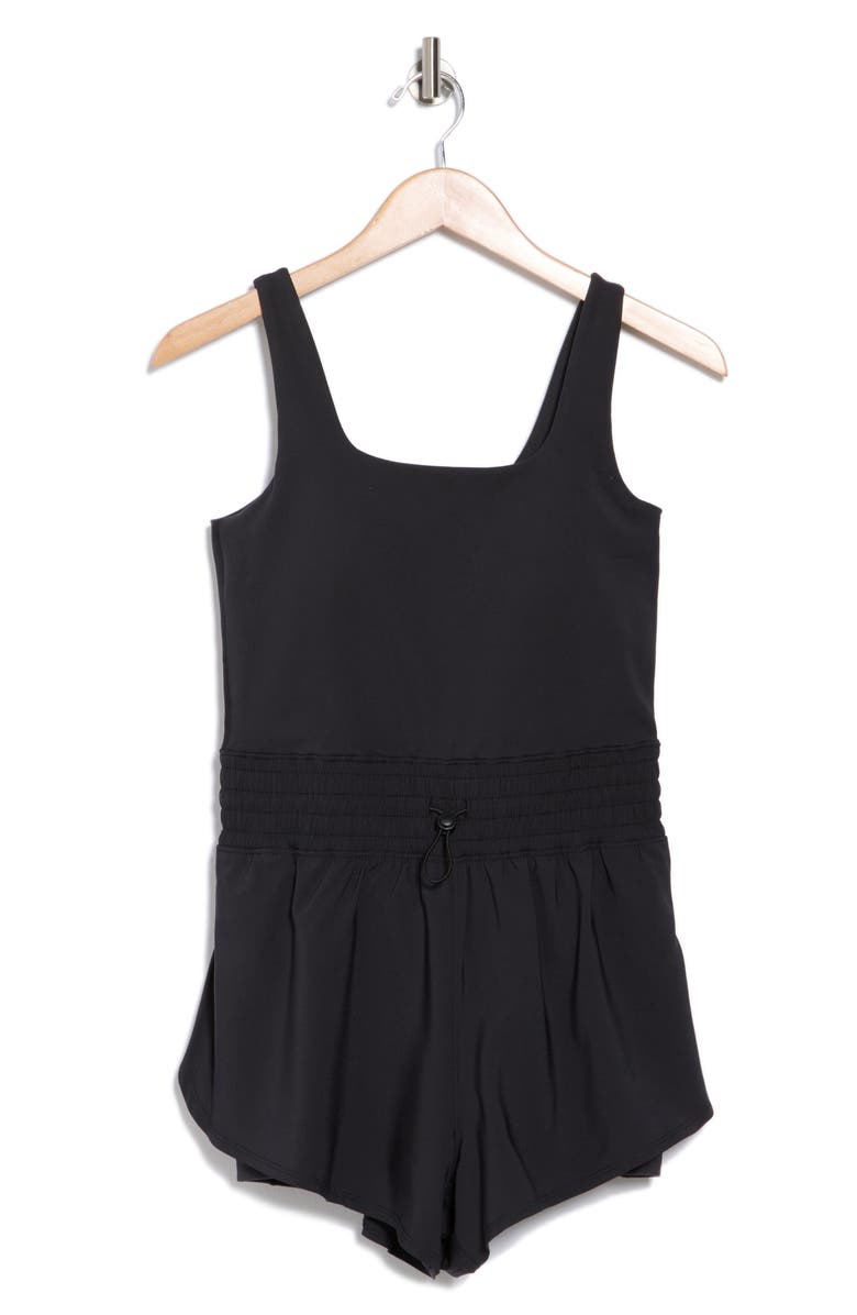 YOGALICIOUS Lux Stevie Sleeveless Hybrid Active Romper, Alternate, color, Black