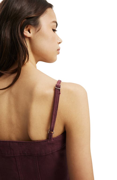Cotton On Willow Denim Corset In Burgundy