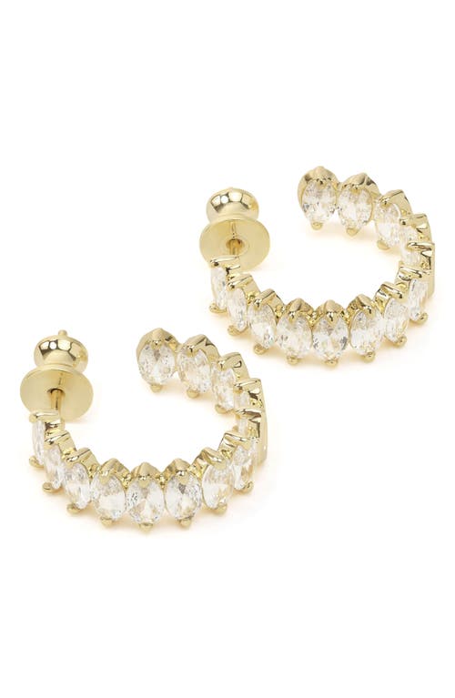 Melinda Maria Baby She's So Fine Cubic Zirconia Hoop Earrings In Goldhite