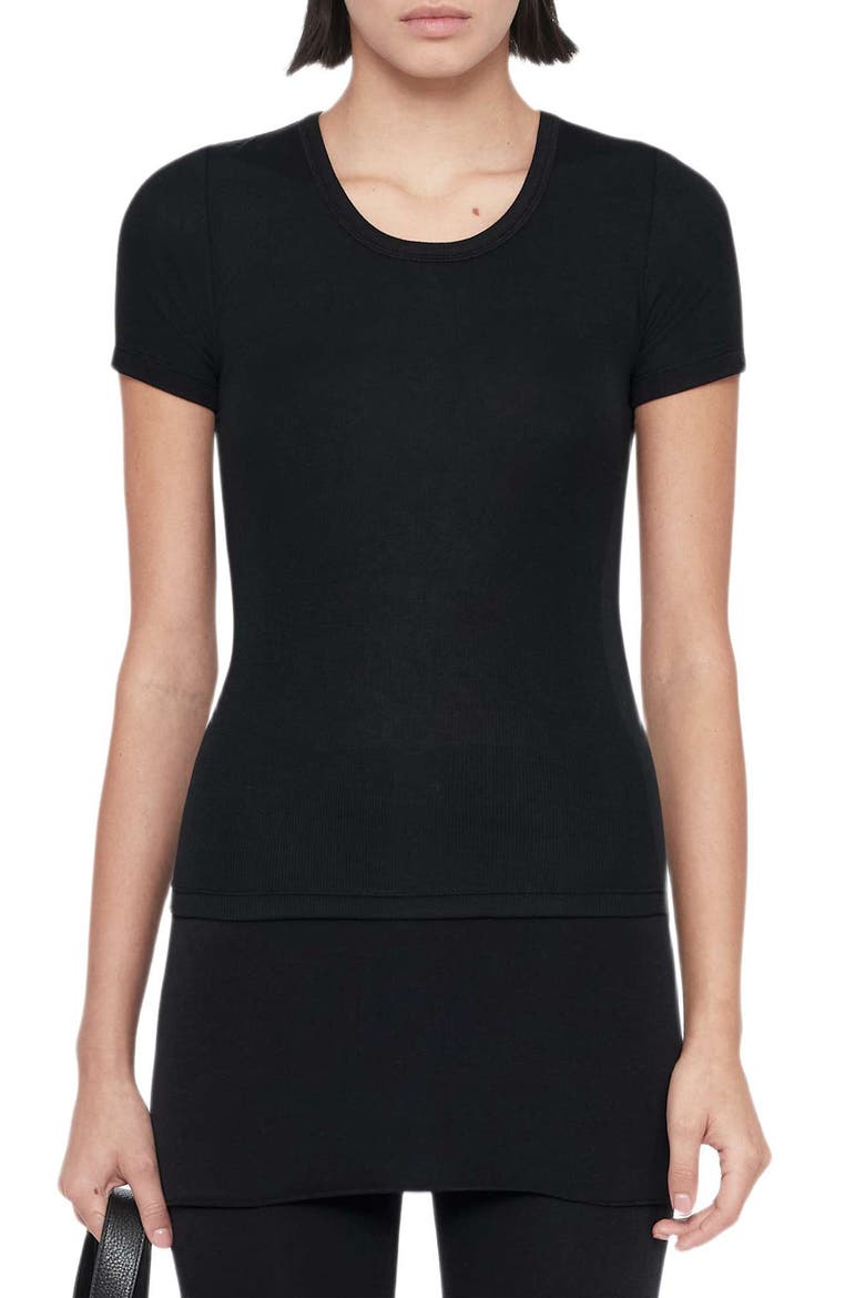 Teresa Scoop Neck T-Shirt, Main, color, JET BLACK
