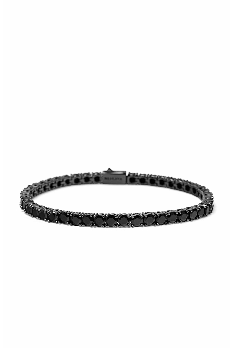 Black Tennis Bracelet, Main, color, Black