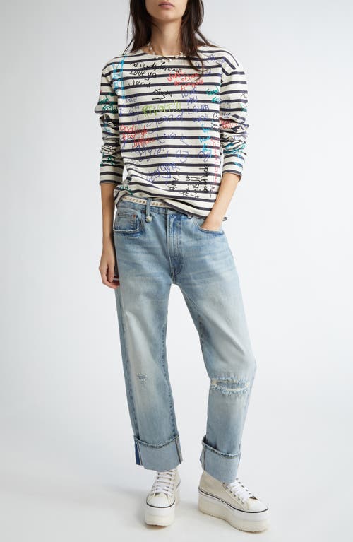 Shop R13 Cuffed X-boyfriend Jeans In Elroy Selvedge Blue