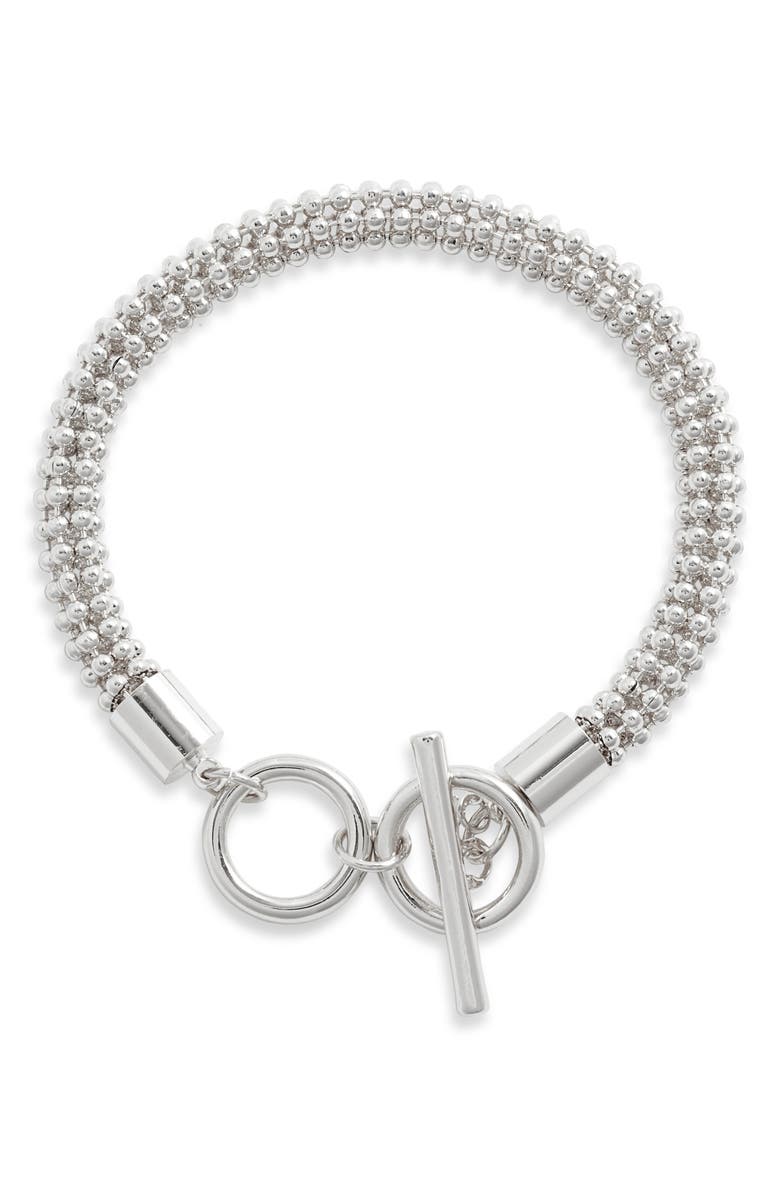 Open Edit Ball Chain Toggle Bracelet, Main, color, Silver