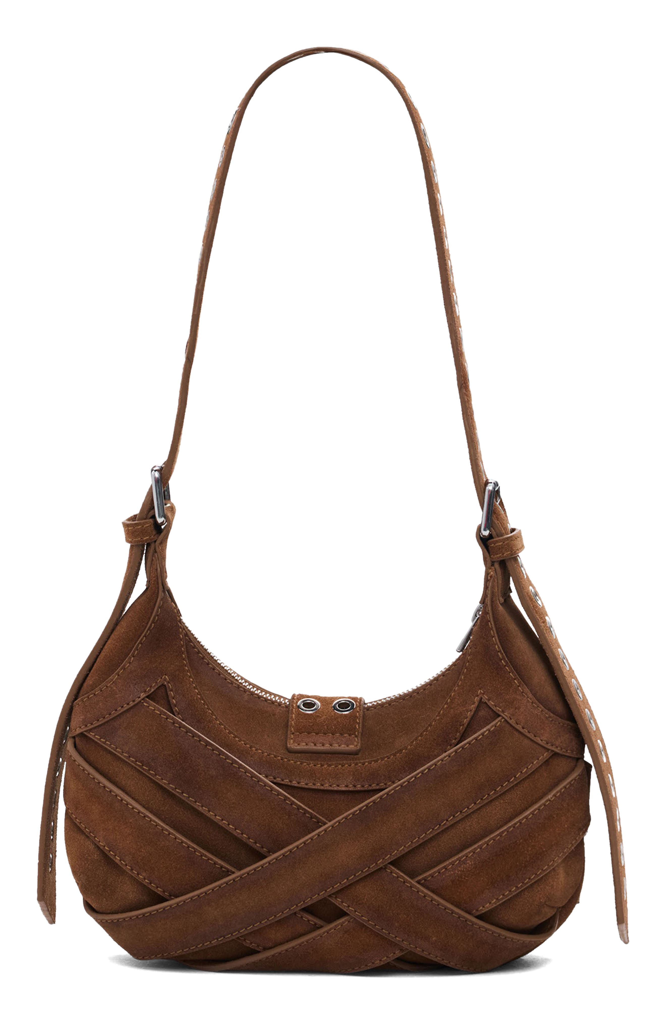 Desigual Grommet Trim Faux Leather Shoulder Bag, Alternate, color, 