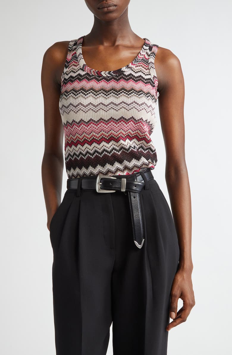 Missoni Chevron Stripe Knit Tank, Main, color, Pink/ Beige Multi